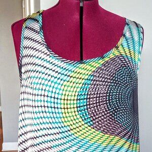 Serenade Optical Illusion Print Asymmetrical Top